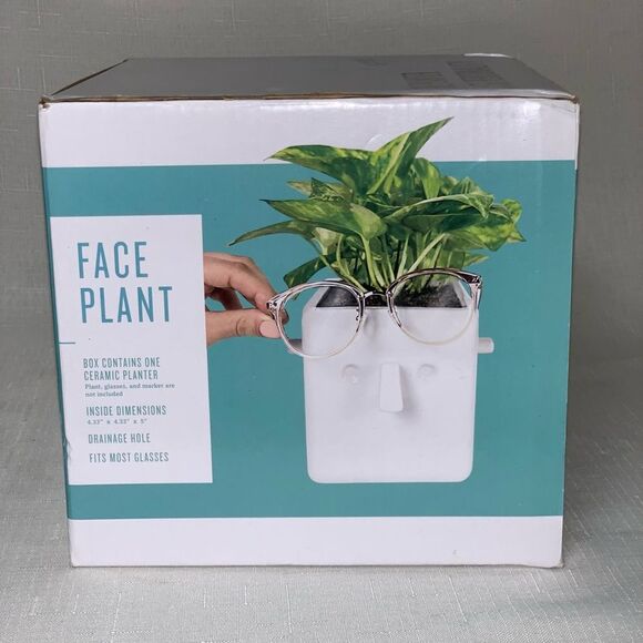 NEW Plant Flower Pot Novelty Face Planter Personality Ceramic Holder Home Decor - Picture 4 of 9